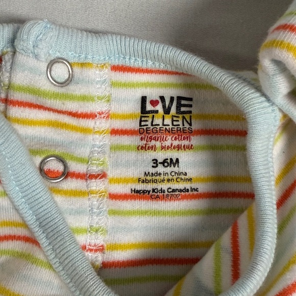 Ellen Degeneres - Colorful Striped Baby Romper and hat set - Picture 2 of 3